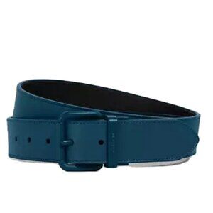 Coach Leather Belt Teal Detachable Roller Buckle Cut-To-Size 42" Minimalist